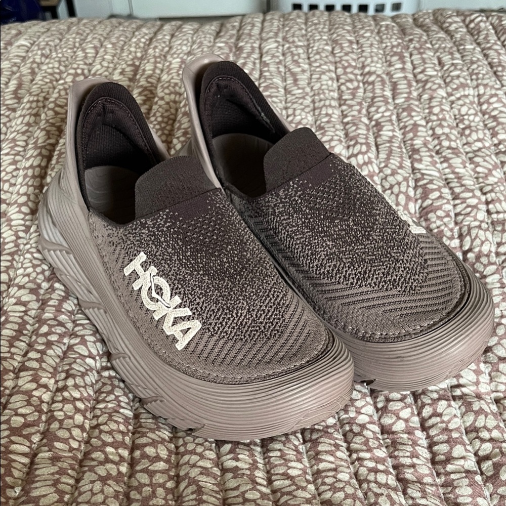 Hoka Chocolate Brown Slip-On Shoes